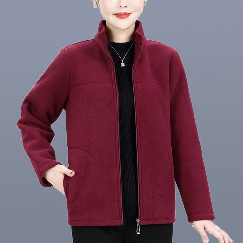 어머니의 양털 코트 가을 겨울 양털 안감 서양식 스웨터 중년 및 노인 여성 대형 양털 자켓