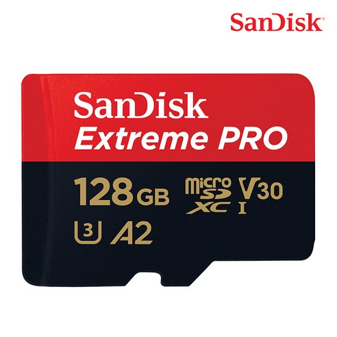 샌디스크 MicroSD 익스트림 프로 UHS-I 메모리카드 U3 4K, 128GB