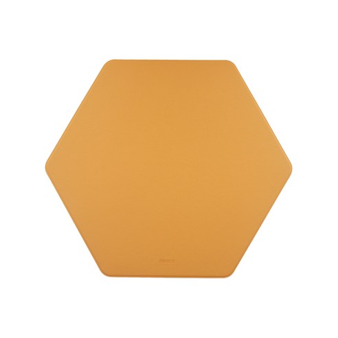 FENICE 조약돌 가죽 마우스 패드, HEXAGON YELLOW, 1개