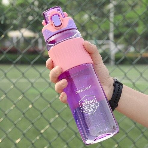 DFMEI 스포츠 물컵 남 여름 주전자 휴대용 컵 앤티크 페트병, 750ML 라벤더 퍼플