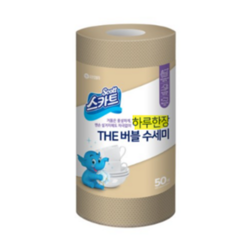 스카트 하루 한 장 The 버블 수세미 50p, 베이지, 1개