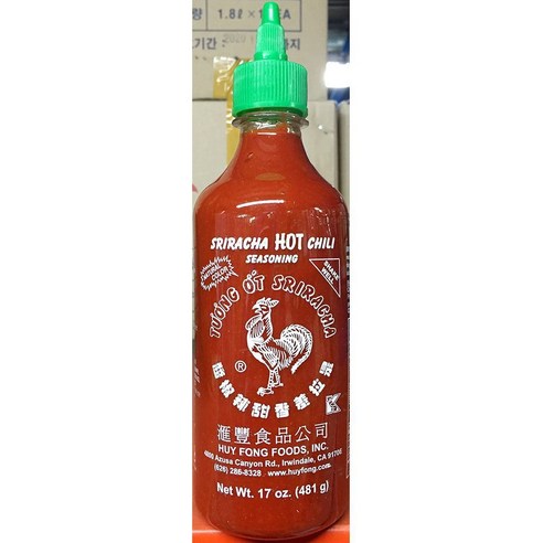 스리리라차 [HUY FONG FOODS INC] 핫칠리시즈닝 (스리라차 KJ 482g), 481g, 1개