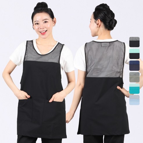 여름을 시원하게, 활동성을 높여주는 망사 앞치마 원피스: LA58 검정 단색 M 사이즈 리뷰 망사앞치마