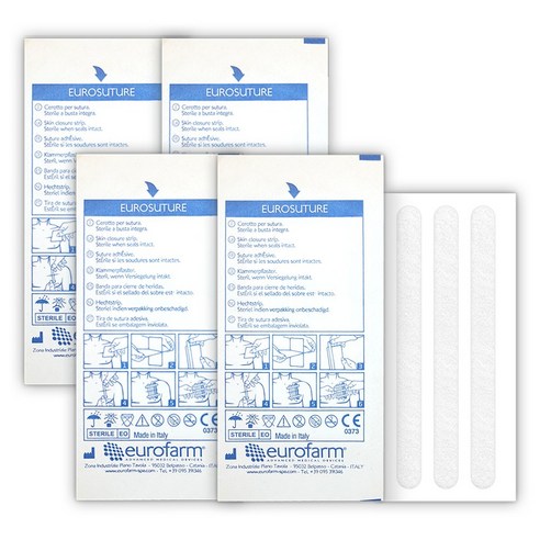 유로팜 유로슈처(eurosuture) 의료용봉합유지기(717430) 6x75mm 3스트립 x 4매, 4개