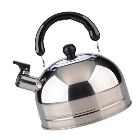 2x2.5L 스테인레스 스틸 휘파람 차 주전자 커피 주방 유도 실버, 19.8cm