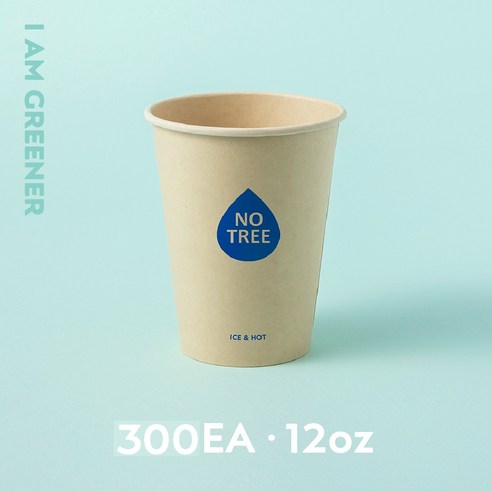 아이엠그리너 양면코팅 대나무 종이컵 12온스 380ml, 6개