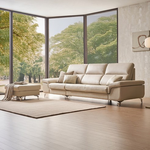 카폴라보로 벨루아 4인 천연 이태리 통가죽 소파+스툴 리뷰