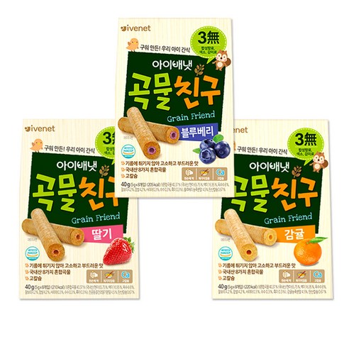 아이배냇 곡물친구 40g 딸기1개 + 블루베리1개 + 감귤1개, 1개