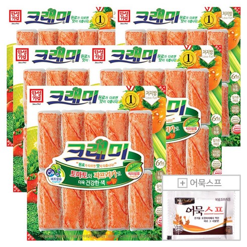 크래미 한성기업 크래미(180g x5개)+어묵스프(6g), 1팩