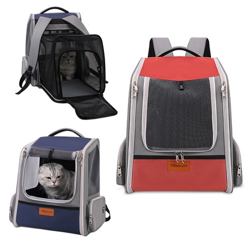 FONOW 강아지이동가방 고양이 산책 이동 가방 애완 동물 아웃도어 백팩, 1개, 붉은색