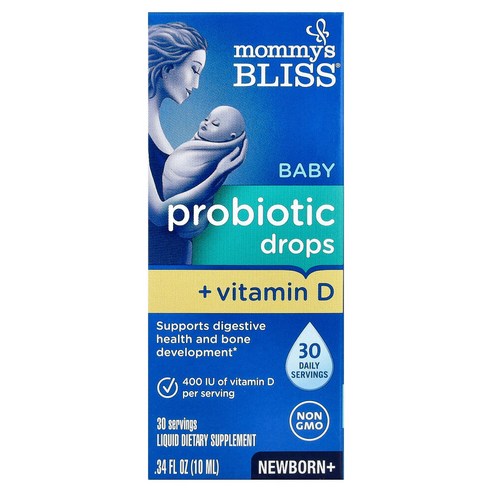 마미스 블리스 프로바이오틱 드롭 플러스 비타민d .34 fl oz (10ml)