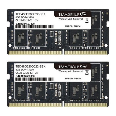 TEAMGROUP Elite DDR4 16GB 싱들 2666 PC421300 CL19 SODIMM 260핀 노트북 메모리 모듈 RAM (TED416G2666C19S01) 44158, 16GB Kit (2x8GB)