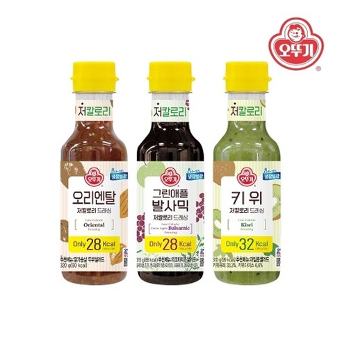 [오뚜기]저칼로리드레싱 오리엔탈1개+그린애플발사믹1개+키위1개, 1개, 500ml