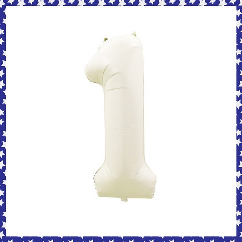 파티브로 32인치(=70cm) 파스텔 숫자풍선 생일 기념일 포토존 꾸미기, 숫자1, 2개, 크림화이트