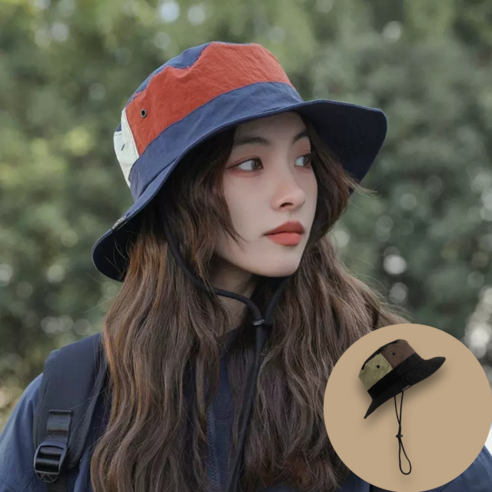디러프 등산 낚시 햇빛가리개 모자 버킷햇, 블랙