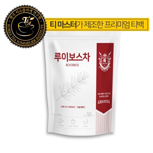 그래이티 저온로스팅 루이보스티 허브차 삼각티백, 1개, 50개입, 1g