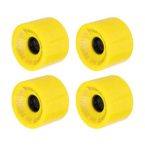 4pcs 70mm 롱 보드 pu 휠 교체 스케이트 보드 82a 경도 휠 순항 휠, 노랑, PU 경도 82A