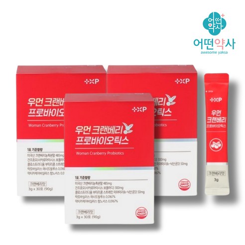 여성 방광건강 잦은 질염 임산부 방광염 면역력 크랜베리, 90g, 3개