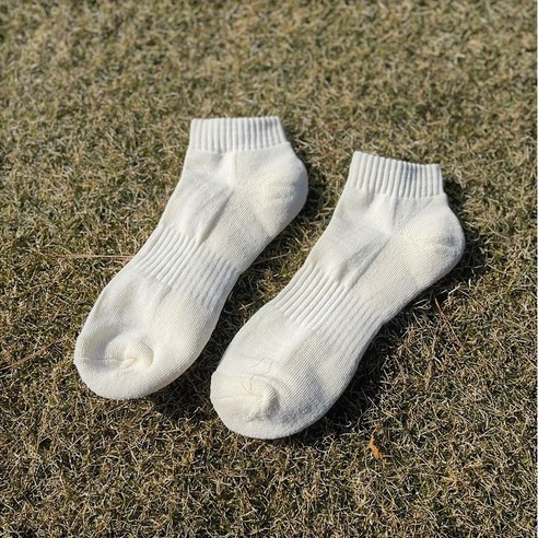 [울숨워크 GOLFER] 메리노울 단목 양말 (울 60%), 아이보리화이트