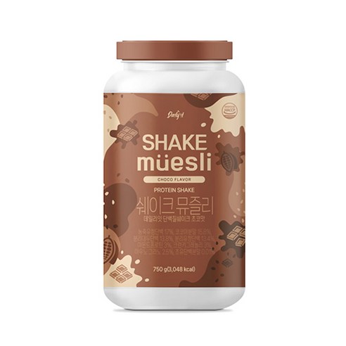 쉐이크 뮤즐리 식사대용 단백질 보충제 프로틴 파우더 초코맛, 750g, 1개