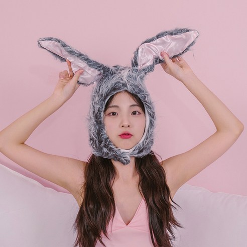 말랑마쥬 키치레빗 바니걸 파티 소품 모자, 1개, 블랙