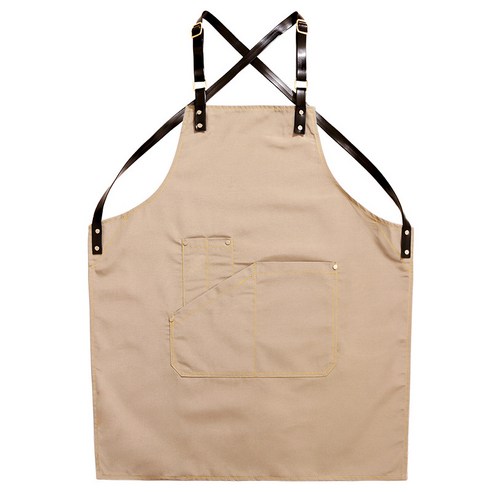 앞치마 남자 작업복 이발사 우유 다방 식당 종업원 여자 앞치마, 살구색, 성인 75cm