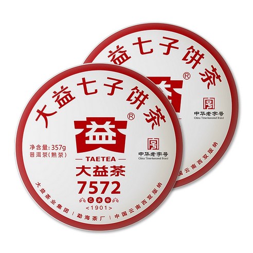 대익차 보이차 7572 숙차, 357g, 1개입, 2개