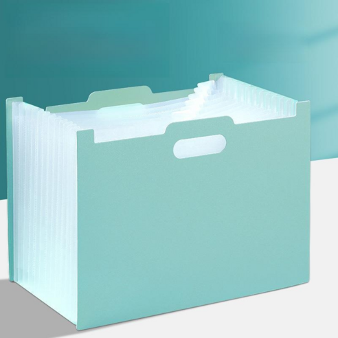 HAPPER 파일 정리함 서류 꽂이 화일 박스 13칸, 가로형, 민트 2개입