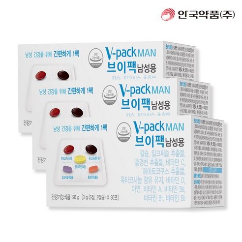 안국약품 브이팩 V-PACK 하루한포데일리 남성용 90포 (3개월분), 90g, 3개