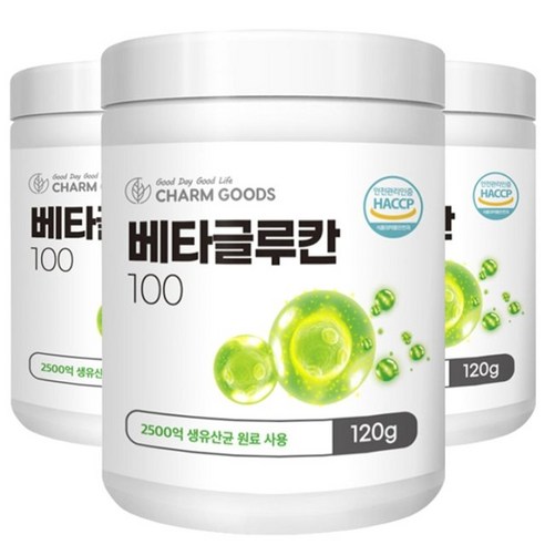 [소비기한임박상품]참굿즈 베타글루칸100 발효 효모 분말 포스트바이오틱스 유산균사균체 120g, 18개