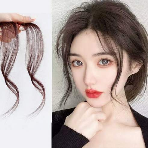 리온다 사이드뱅 옆머리 가발 헤어피스, 네추럴 브라운