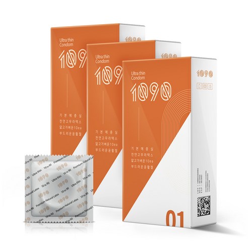 1090 울트라씬 프리미엄 내츄럴 콘돔, 3개, 10개입