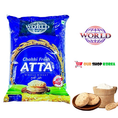 플라티나박력분 ATTA Whole Weat Flour 5kg 통 밀가루 5kg