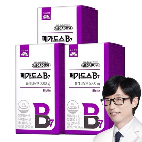 메가도스 B7 활성 비오틴 24g, 120정, 3개