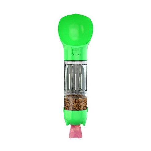 지엘종합상사 반려동물 4in1 휴대용 물병, 1개, 300ml 그린