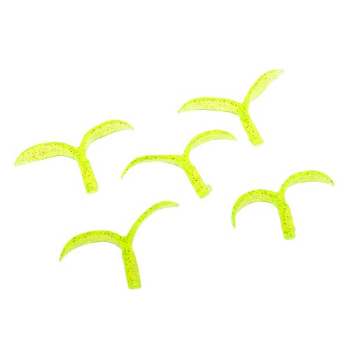SJSHOP 미끼 숟가락베이스 낚시 후크 분할 꼬리에 대 한 5pcs 소프트 유혹 꼬리, 2.6x1.6 인치, 컬러 4, PVC