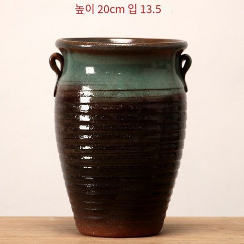 다육 화분 두꺼운 도자기 통기성 오래된 더미 도자기 냄비 홈 장식 절묘한 녹색 식물 큰 마법사 세라믹 꽃 장치, WY--01바이노럴 블랙 그린-큰