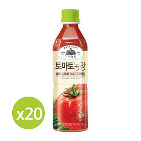 가야농장 토마토농장 PET, 500ml, 20개