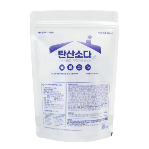 블레싱홈 미국 탄산소다 1kg 5개(5kg) 빨래 쉰내 꿉꿉함 기름때 제거 세탁 첨가제 워싱소다, 5개