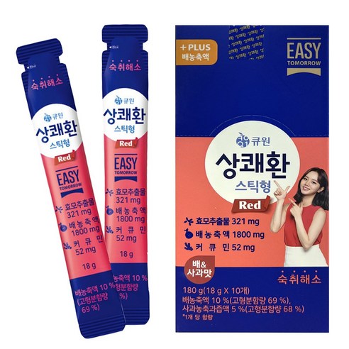 큐원 상쾌환 스틱 레드 NEW 18g, 상쾌환 스틱 레드 10개