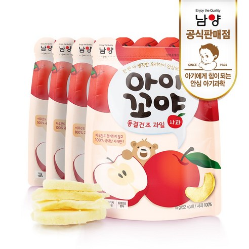남양유업 아이꼬야 동결건조 과일칩, 사과, 4개