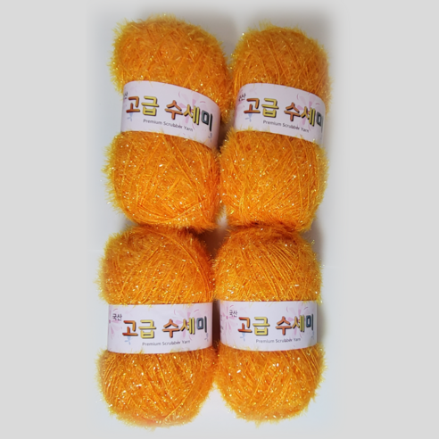 울클럽 별꽃수세미 만들기 DIY 고급수세미실 80g 4볼세트 (총 320g), 143감귤색, 1개