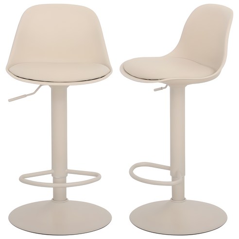 베스트렉 파우더코팅 심플 바의자 발걸이형 A121 2p, 베이지, 2개