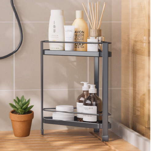 소소센스 욕실 주방 코너 정리 수납, 블랙, 1개