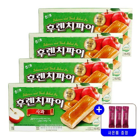 해태제과 후렌치파이 사과 192g 묶음행사+사은품증정, 4개