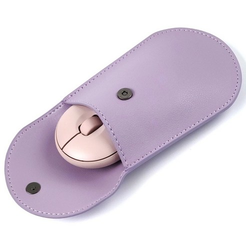 BOHO 블루투스 마우스 가죽 케이스 애플 매직 마우스 2 로지텍 페블 M350 파우치, 라벤더, 1개