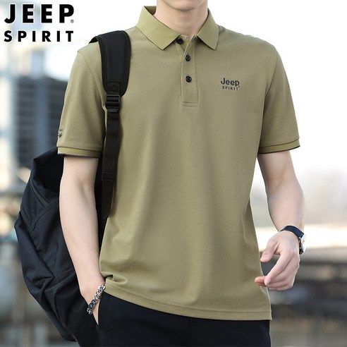 JEEP SPIRIT 지프 스피릿 남자 반팔티 여름 새로운 반팔 느슨한 티셔츠 통기성 비즈니스 캐주얼 반티 남성 티셔츠 88008