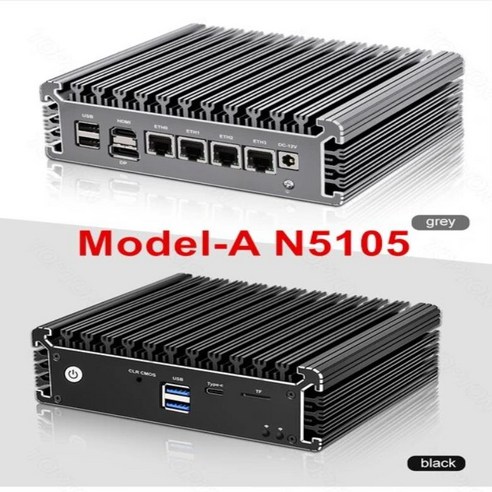 2.5G 소프트 라우터 펜티엄 N6005 N5105 V5 4x 인텔 i226 Nics 2 x NVMe DDR4 팬리스 미니 PC 방화벽 기기 VPN 서버, [01] No Ram No Storage, [04] EU, [01] ModelA Celeron N5105