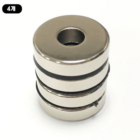 네오디움 링자석 NR 외경20mm x 내경 7mm x 두께 5mm [제이스샷], D20*d7*5T, 4개