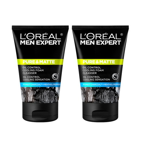 로레알파리 퓨어 앤 매트 오크 차콜 아이시 이펙트 폼, 100ml, 2개